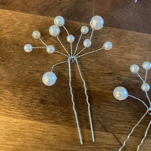 Bridal Hairpins - 7 Silver & pearls hairpins